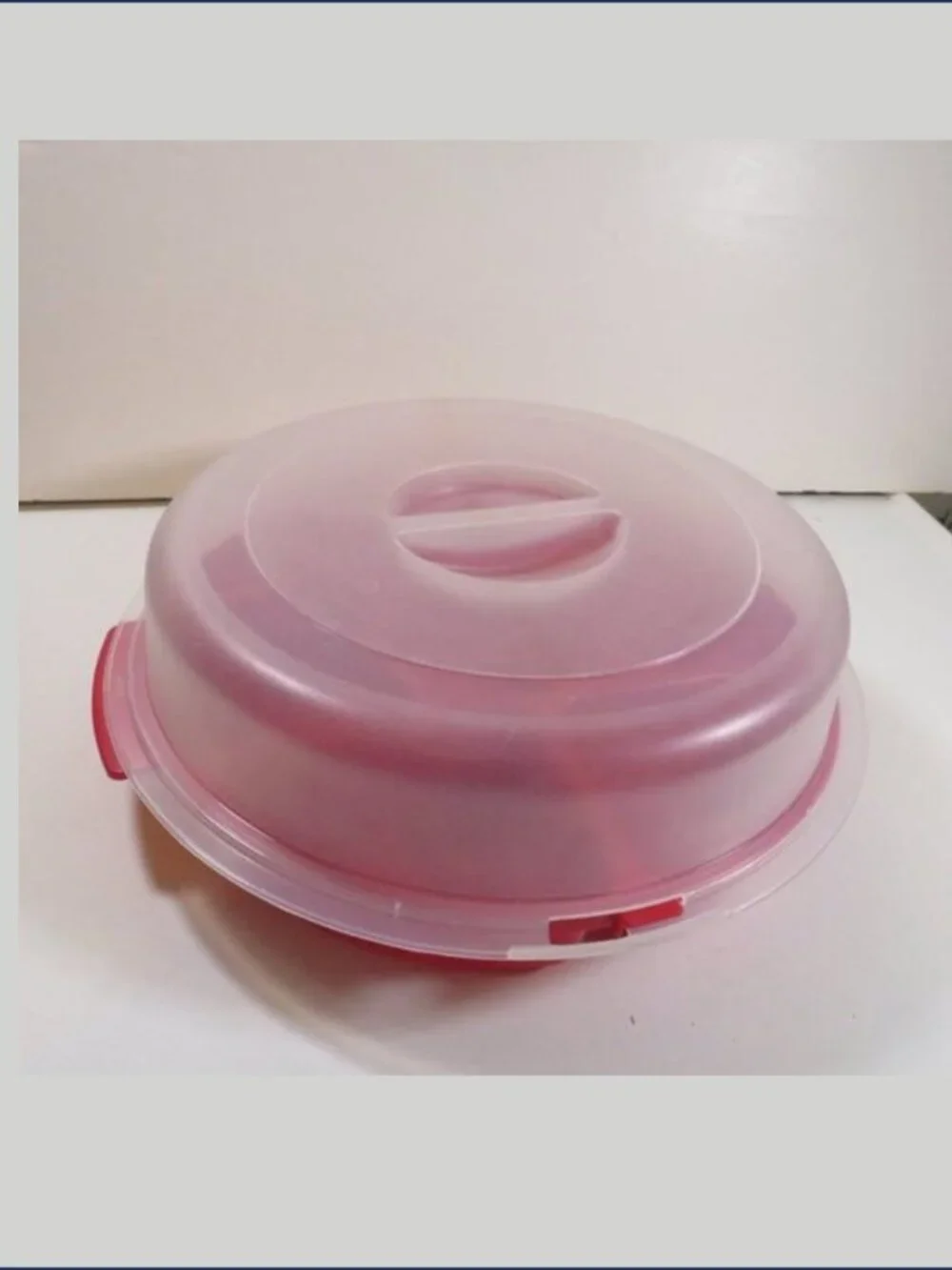 Vintage Rubbermaid Servin Saver Red Divided Party Tray 0259 Sheer Lid Container